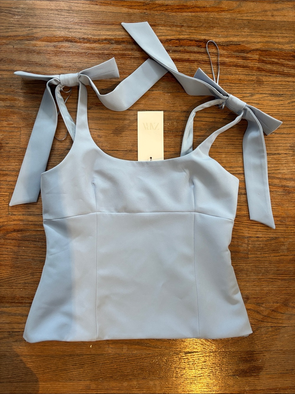 Zara NWT Baby Blue Top